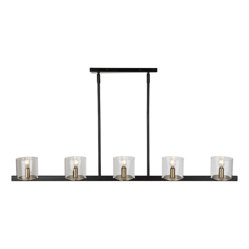 Artcraft Salinas 5-Light Island Light, Black and Brass - AC11825BB