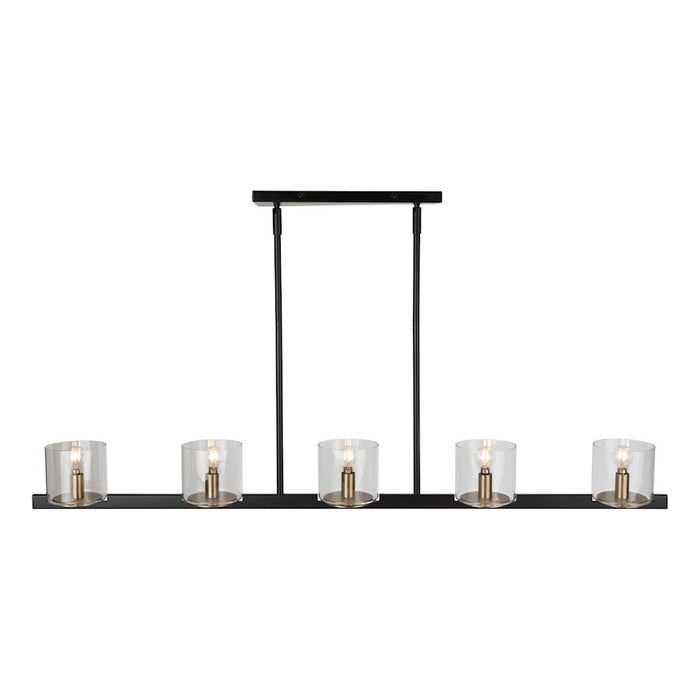 Artcraft Salinas 5-Light Island Light, Black And Brass