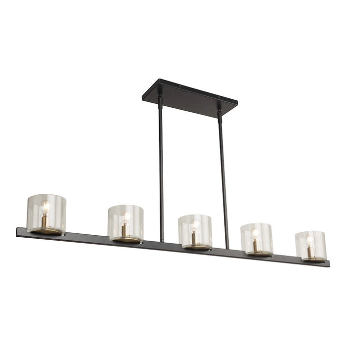 Artcraft Salinas 5-Light Island Light, Black And Brass