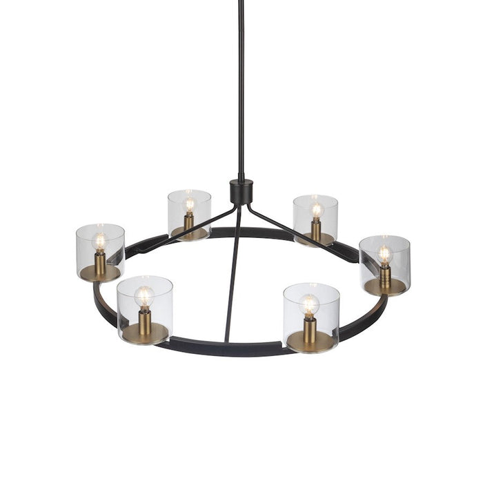 Artcraft Salinas 6-Light Chandelier, Black And Brass