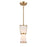 Artcraft Layla 1 Light Pendant, Brushed Brass/White - AC11830BB