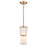 Artcraft Layla 1 Light Pendant, Brushed Brass/White