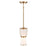 Artcraft Layla 1 Light Pendant, Brushed Brass/White