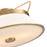 Artcraft Layla 2 Light Semi Flush Mount, Brushed Brass/White