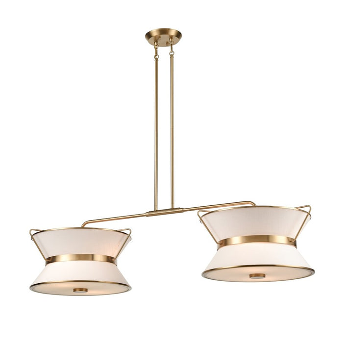 Artcraft Layla 8 Light Linear Island, Brushed Brass/White - AC11834BB