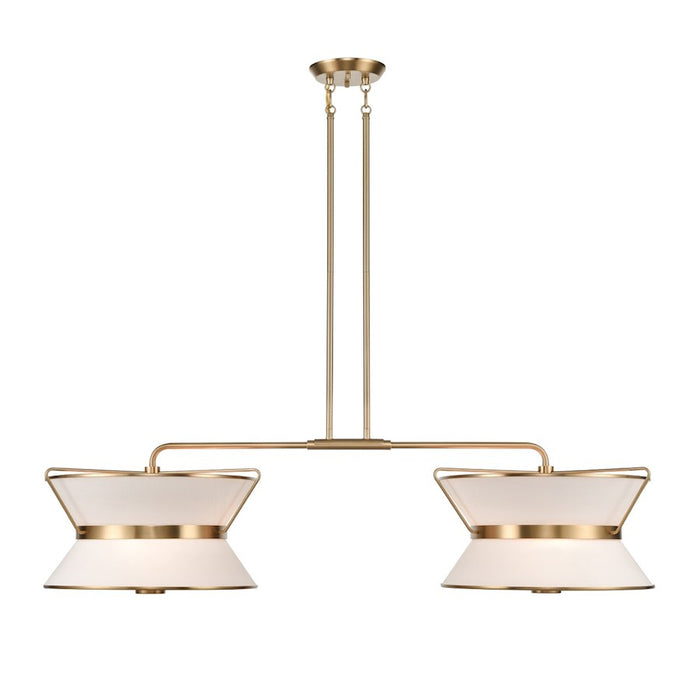 Artcraft Layla 8 Light Linear Island, Brushed Brass/White