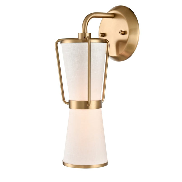 Artcraft Layla 1 Light Wall Sconce, Brushed Brass/White