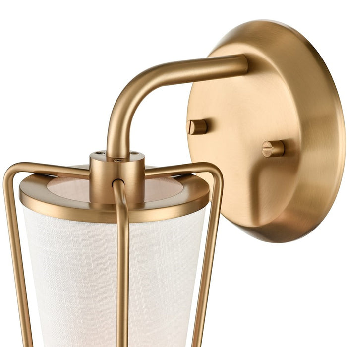 Artcraft Layla 1 Light Wall Sconce, Brushed Brass/White