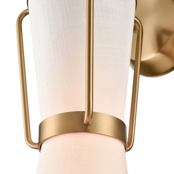 Artcraft Layla 1 Light Wall Sconce, Brushed Brass/White