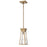 Artcraft Lucian 1 Light Pendant, Brushed Brass/Clear