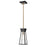 Artcraft Lucian 1 Light Pendant, Black/Brushed Brass/Clear