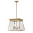 Artcraft Lucian 18" Diameter 4 Light Chandelier, Brushed Brass/Clear