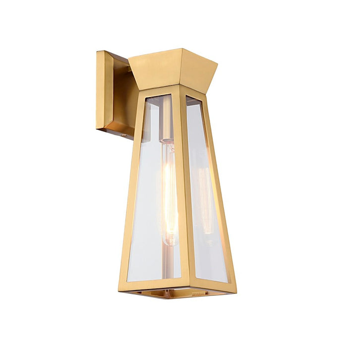 Artcraft Lucian 1 Light Wall Sconce, Brushed Brass/Clear