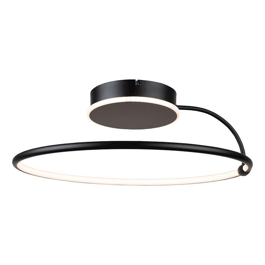 Artcraft Halo 16" Integrated LED Semi-Flush Mount, Black - AC6631BK