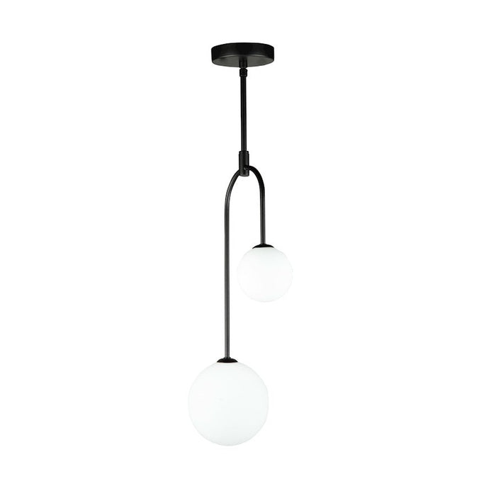 Artcraft Comet 2 Light Pendant, Matte Black/Opal