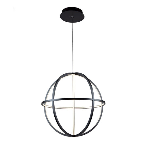 Artcraft Celestial 4 Light 55W LED Orb Chandelier, Matte Black - AC6662BK