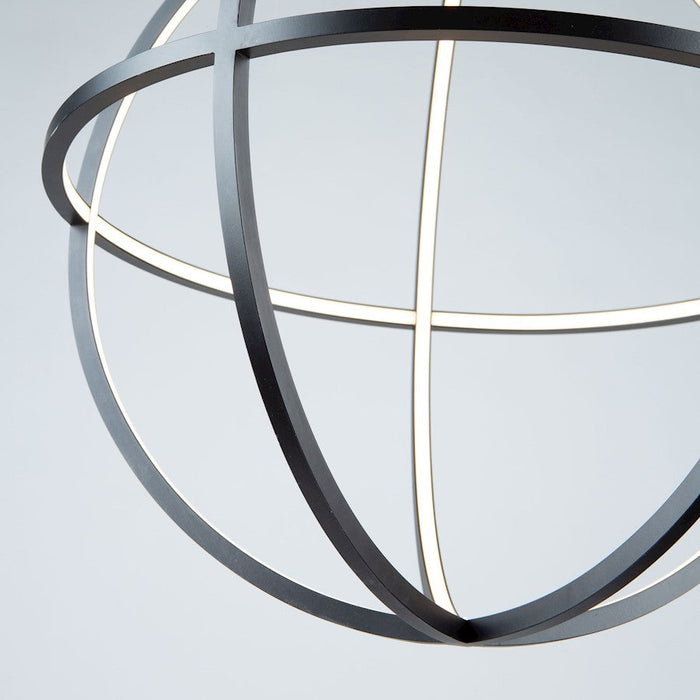 Artcraft Celestial 4 Light LED Orb Chandelier, Matte Black