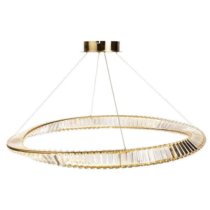 Artcraft Stella LED Pendant, Brushed Brass/Clear