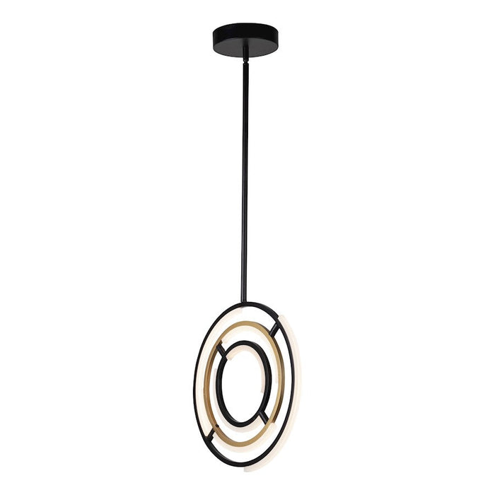 Artcraft Trilogy Integrated LED Pendant, Black/Brass