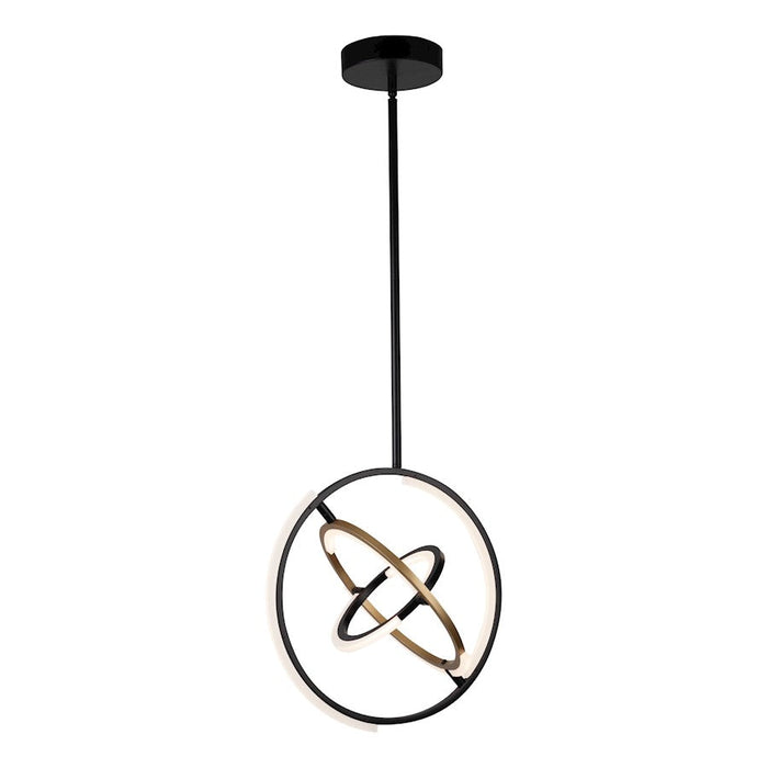 Artcraft Trilogy Integrated LED Pendant, Black/Brass