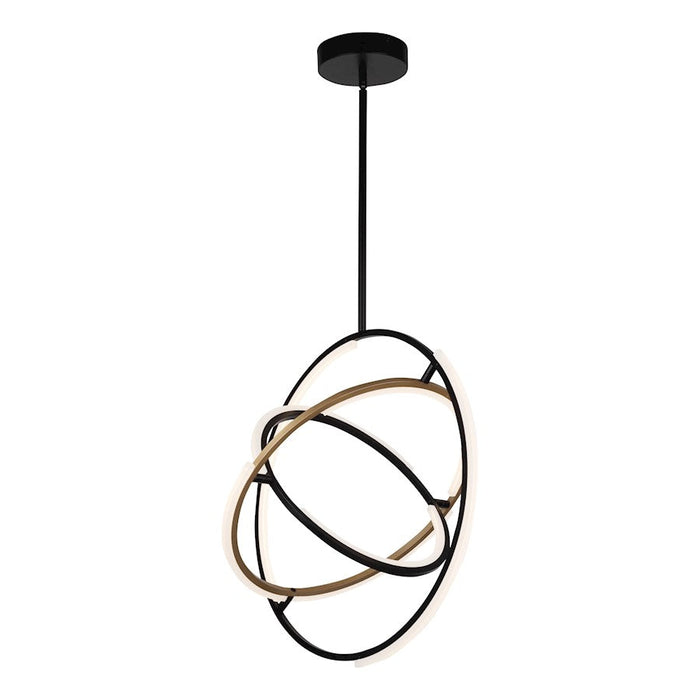 Artcraft Trilogy Integrated LED Pendant, Black/Brass