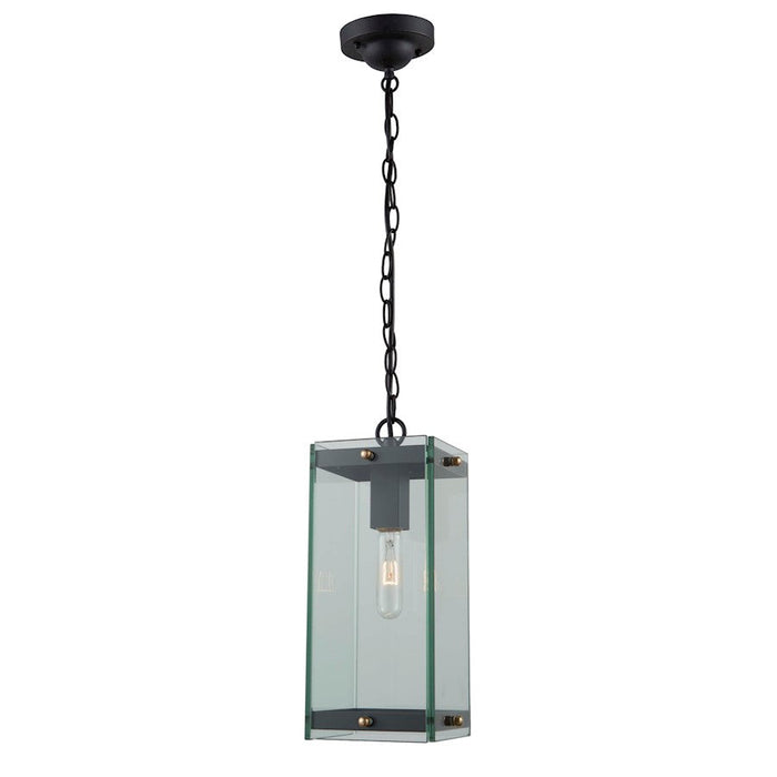 Artcraft Bradgate 1 Light 16" Outdoor Pendant, Black/Harvest Brass - AC8135BK