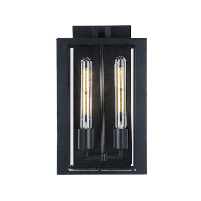 Artcraft Waterville 12" 2-Light Exterior Wall Light, Matte Black - AC8790BK