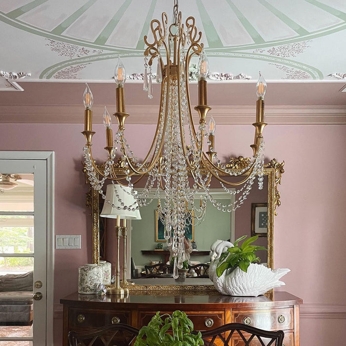 Crystorama Arcadia Chandelier, Antique Gold