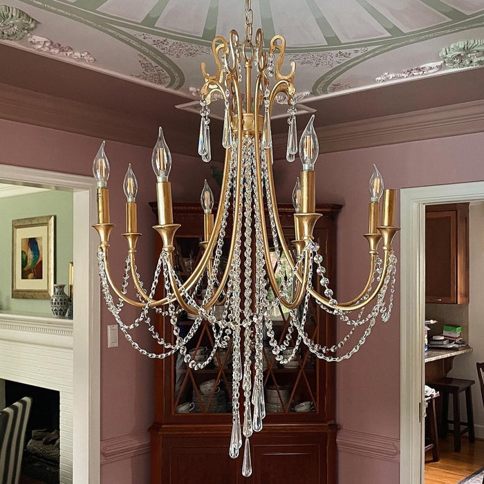 Crystorama Arcadia Chandelier, Antique Gold