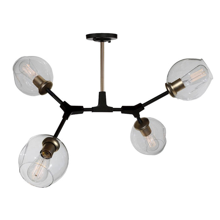 Artcraft Organic 4 Light 23" Semi-Flush Mount, Vintage Brass - JA14024VB