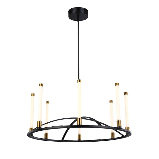 Artcraft Infiniti 4-Light Integrated LED Chandelier, Black/Brass - SC13084BB