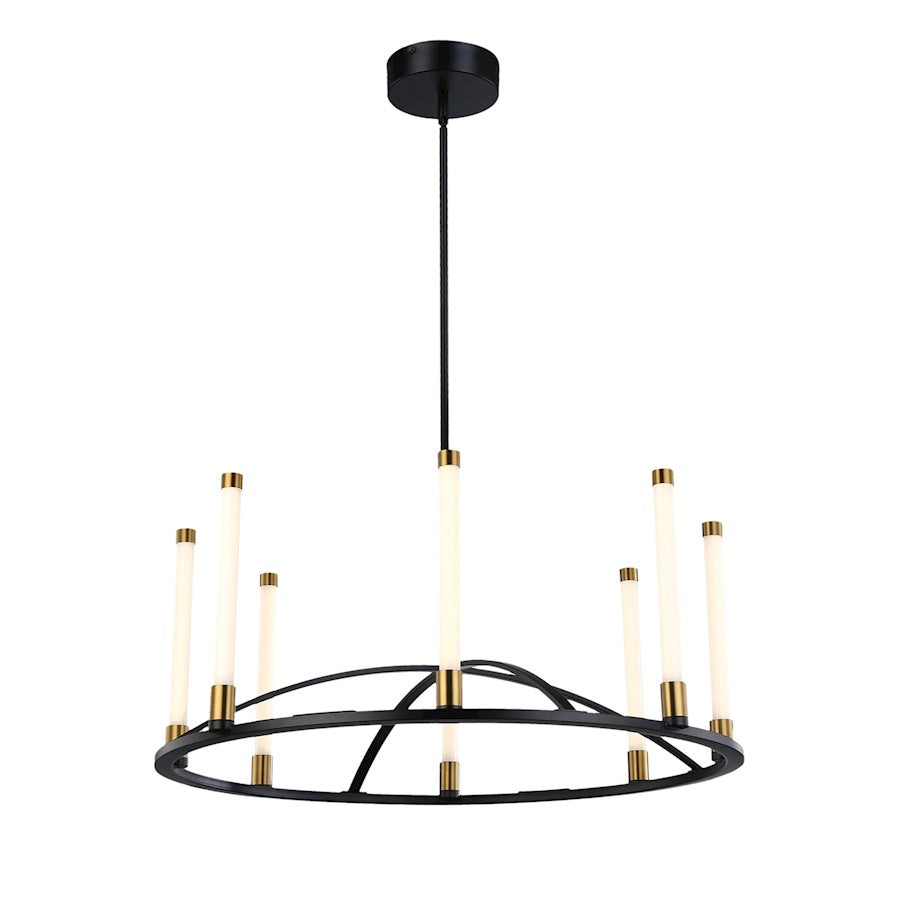 Artcraft Infiniti 4-Light Integrated LED Chandelier, Black/Brass - SC13084BB