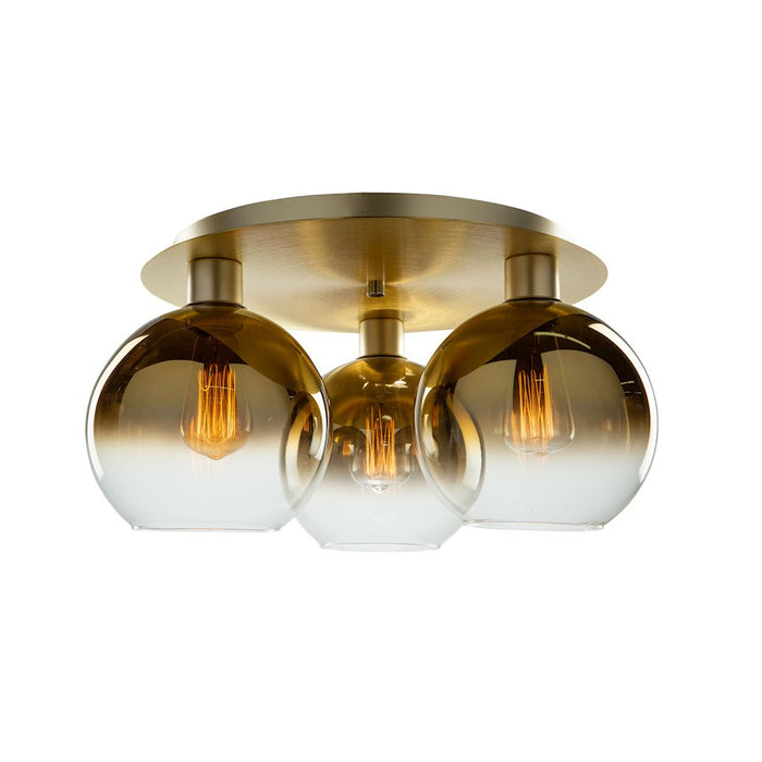 Artcraft Morning Mist 3 Light Semi-Flush Mount, Gold/Clear - SC13282GD