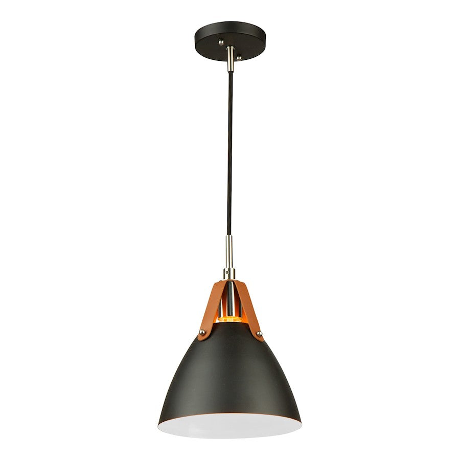 Artcraft Tote 1 Light 9" Pendant, Black/Black - SC13321BK