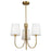 Artcraft Rhythm 3 Light Chandelier, Brushed Gold/White - SC13333BG