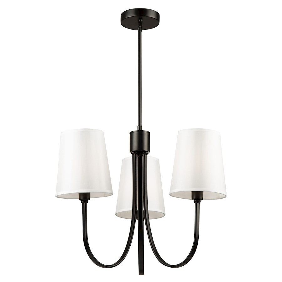 Artcraft Rhythm 3 Light Chandelier, Black/White - SC13333BK