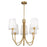 Artcraft Rhythm 5 Light Chandelier, Brushed Gold/White - SC13335BG