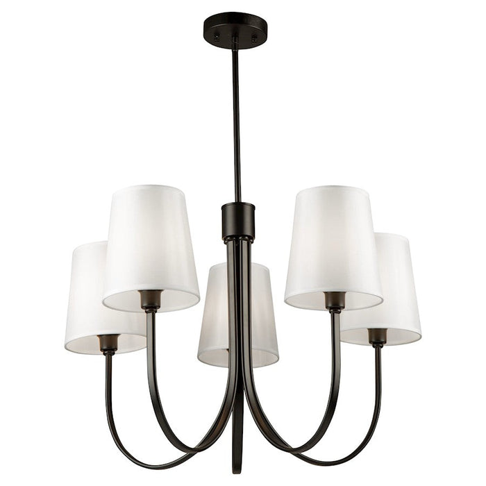 Artcraft Rhythm 5 Light Chandelier, Black/White - SC13335BK