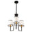 Artcraft Coco 3 Light Chandelier, Black/Gold/White - SC13343BK