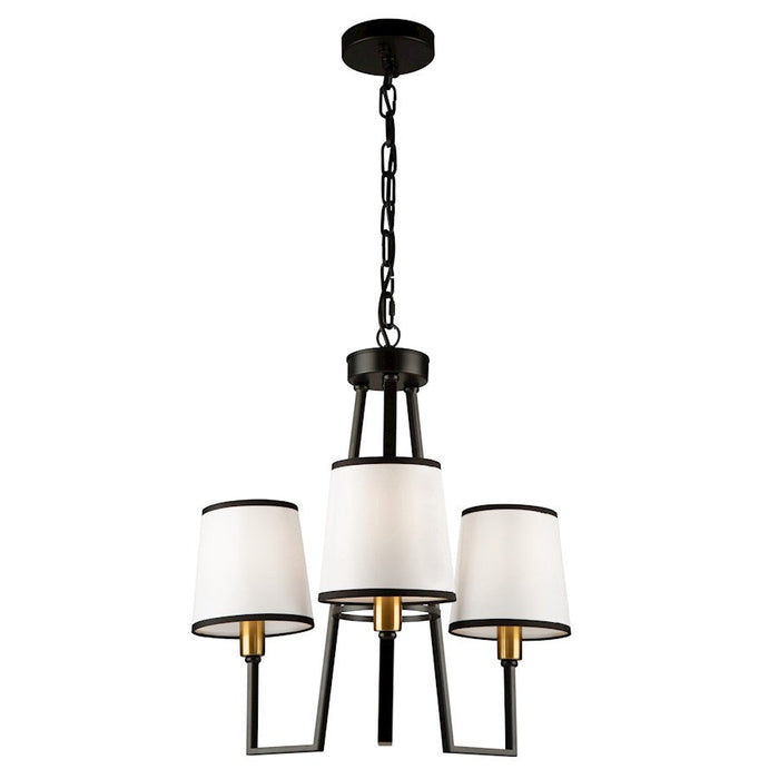 Artcraft Coco Chandelier, Black/Gold/White