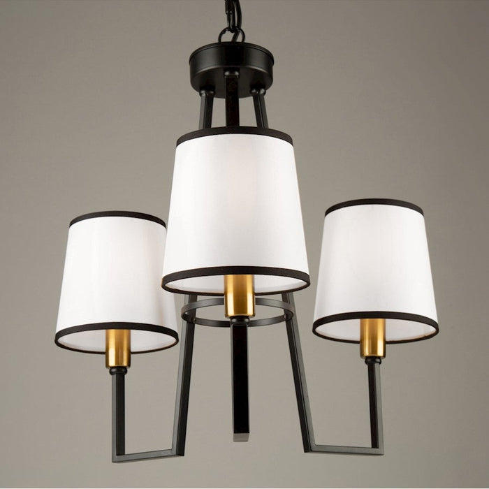 Artcraft Coco Chandelier, Black/Gold/White