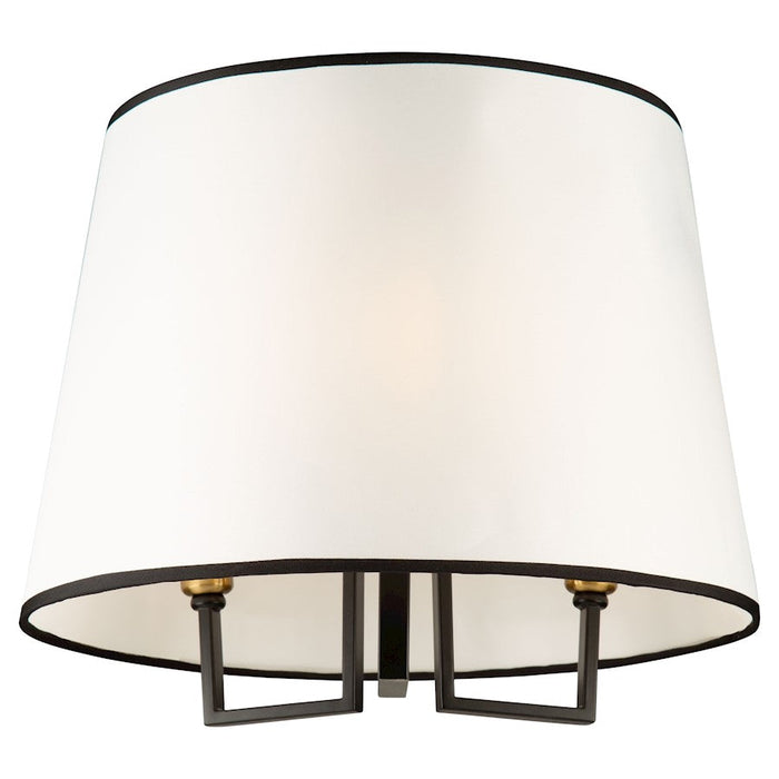 Artcraft Coco 3 Light Semi-Flush Mount, Black/Gold/White