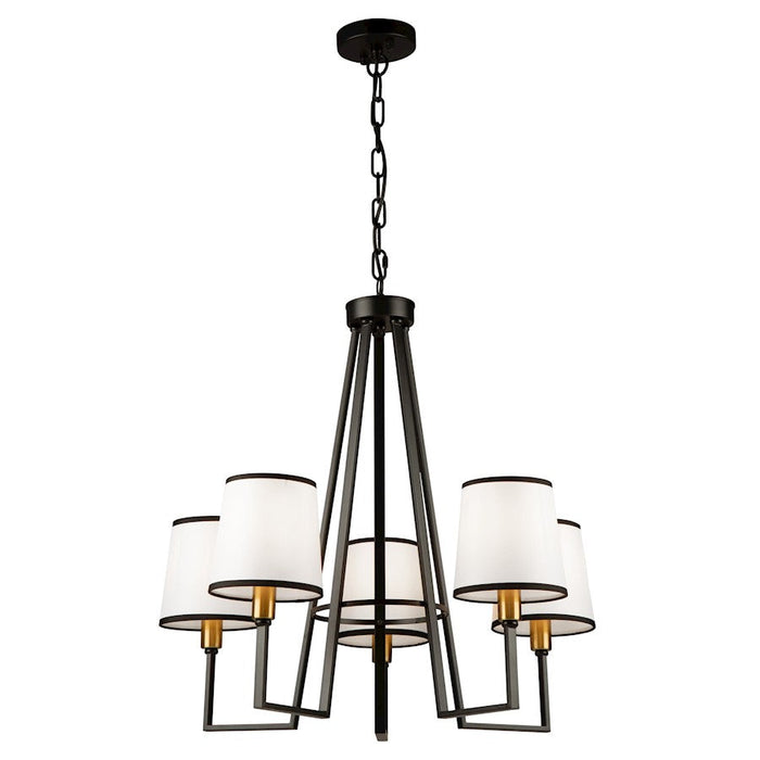 Artcraft Coco Chandelier, Black/Gold/White