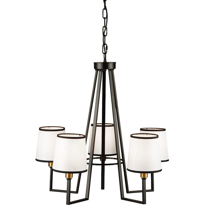 Artcraft Coco Chandelier, Black/Gold/White