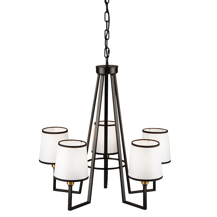 Artcraft Coco Chandelier, Black/Gold/White