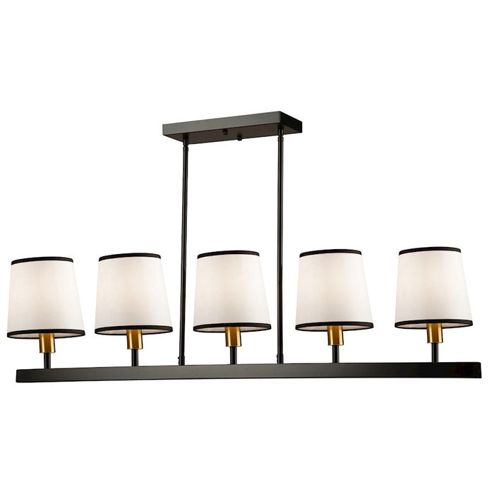 Artcraft Coco 5 Light Island Light, Black/Gold/White