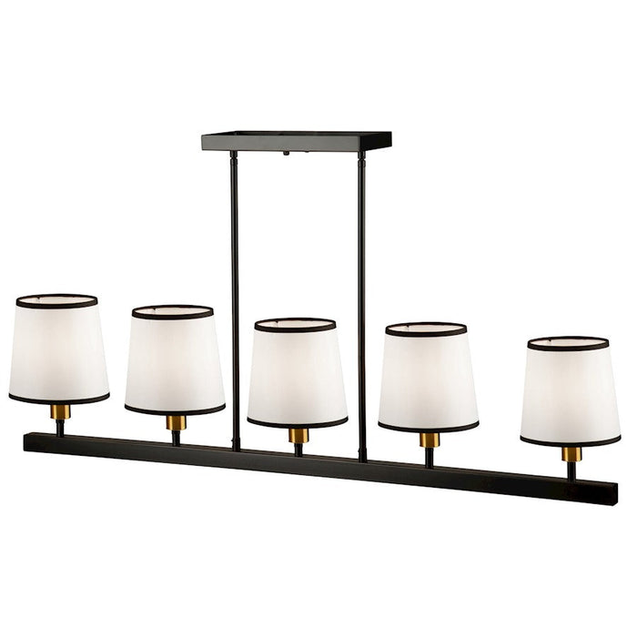 Artcraft Coco 5 Light Island Light, Black/Gold/White