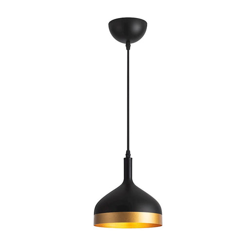 Artcraft Dash 8" 1-Light Pendant, Black/Gold/Black - SC13351BK