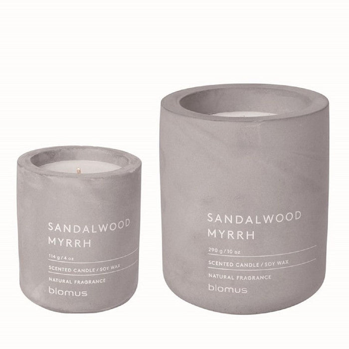 Blomus Fragra Candle Set Lg/Sm Microchp (Grey)/Sandalwood Myrrh Scent - 33105