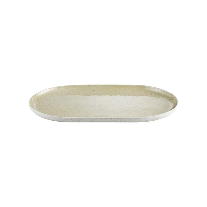 Blomus Sablo Ceramic Stoneware Oval Serving Plate, 13.8"/35Cm, Savannah - 64391